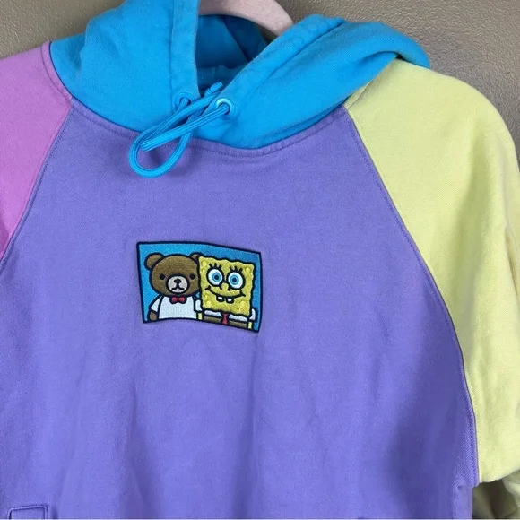 Teddy fresh x spongebob online squarepants colorblock purple hoodie